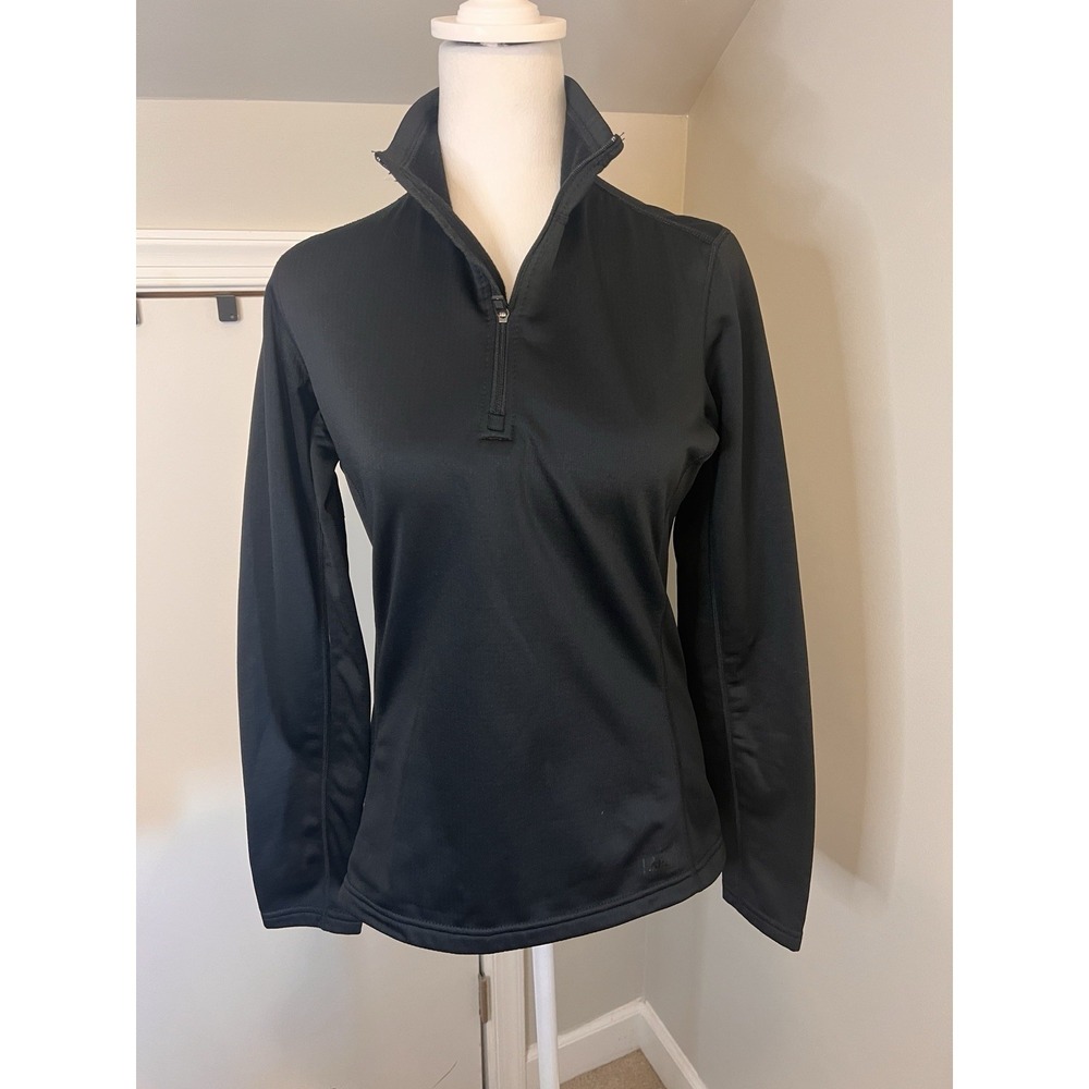 REI Polartec Top Women Medium S Black Long Sleeve Outdoor 1/4 Zip Basic Fleece